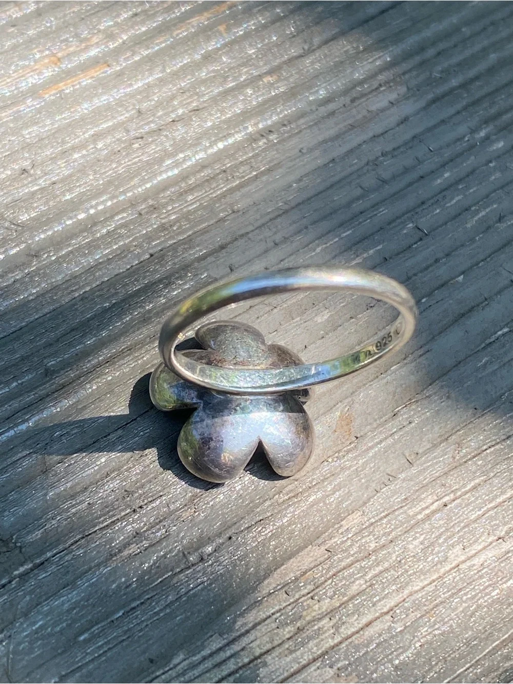 Sterling Silver Floral Ring with White Central Pearl Petunia Pansy Daisy 🌼
